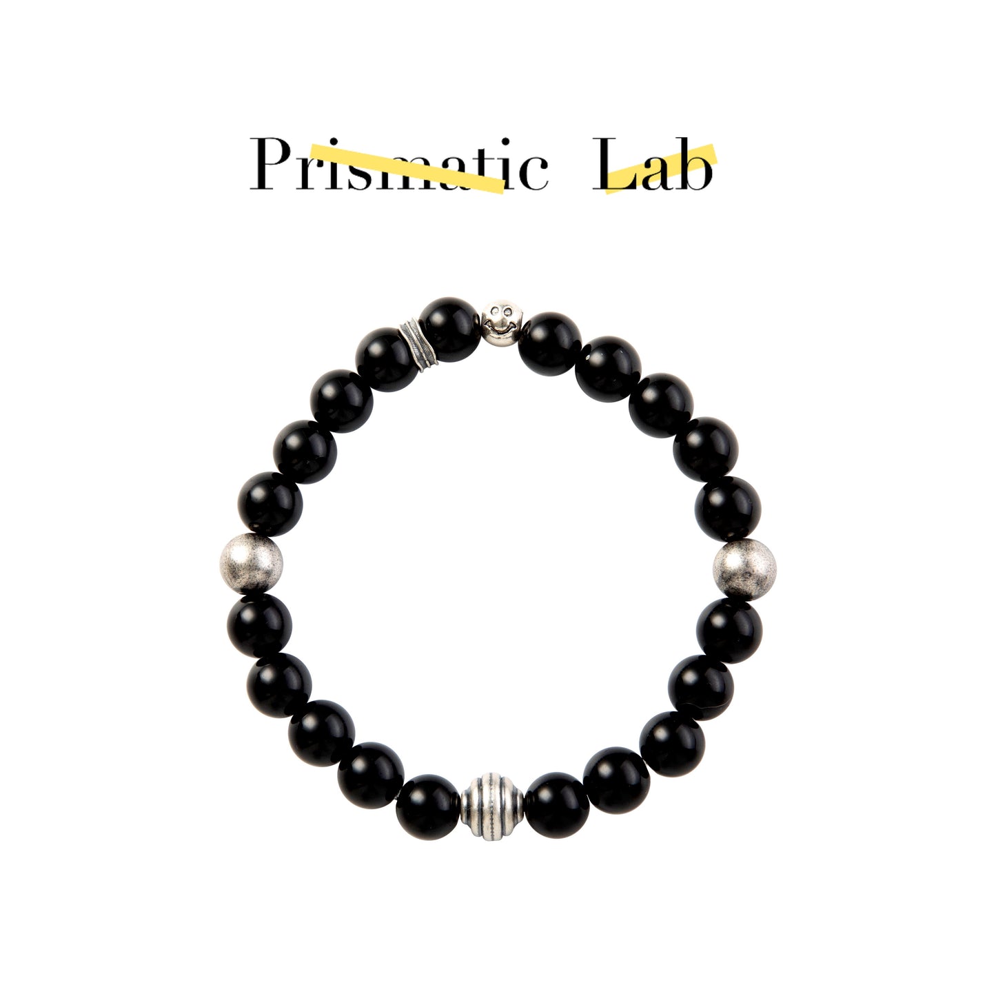 Energy Obsidian Silver-Trimmed Crystal Bracelet