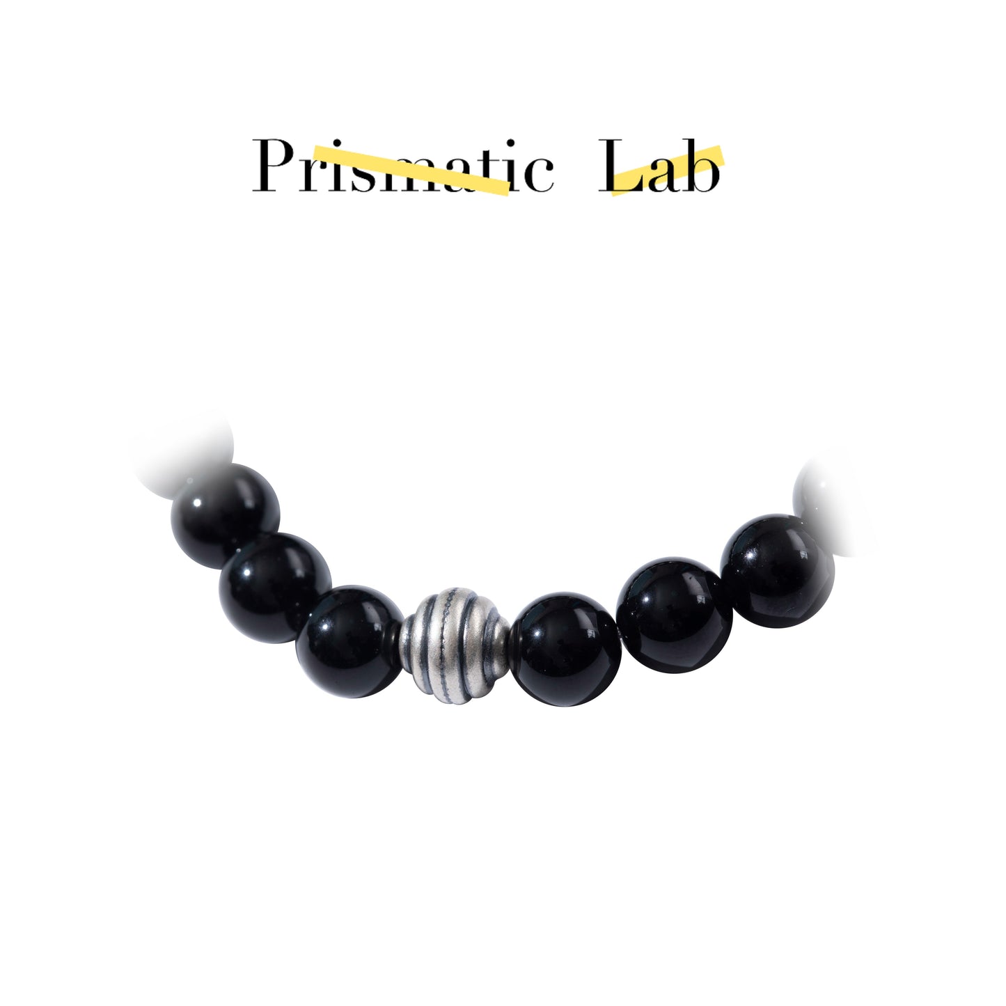 Energy Obsidian Silver-Trimmed Crystal Bracelet