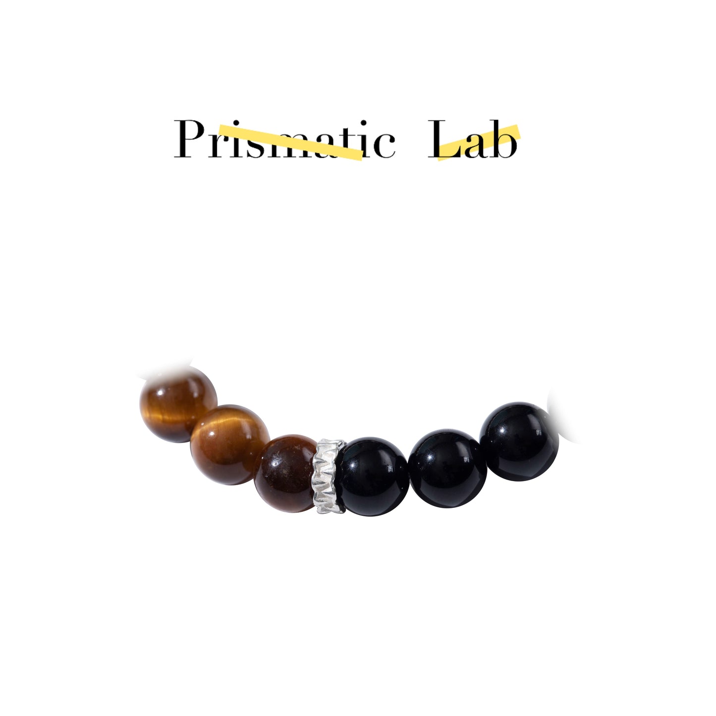 【Decisive force】Tiger's Eye & Obsidian Twin Bracelet