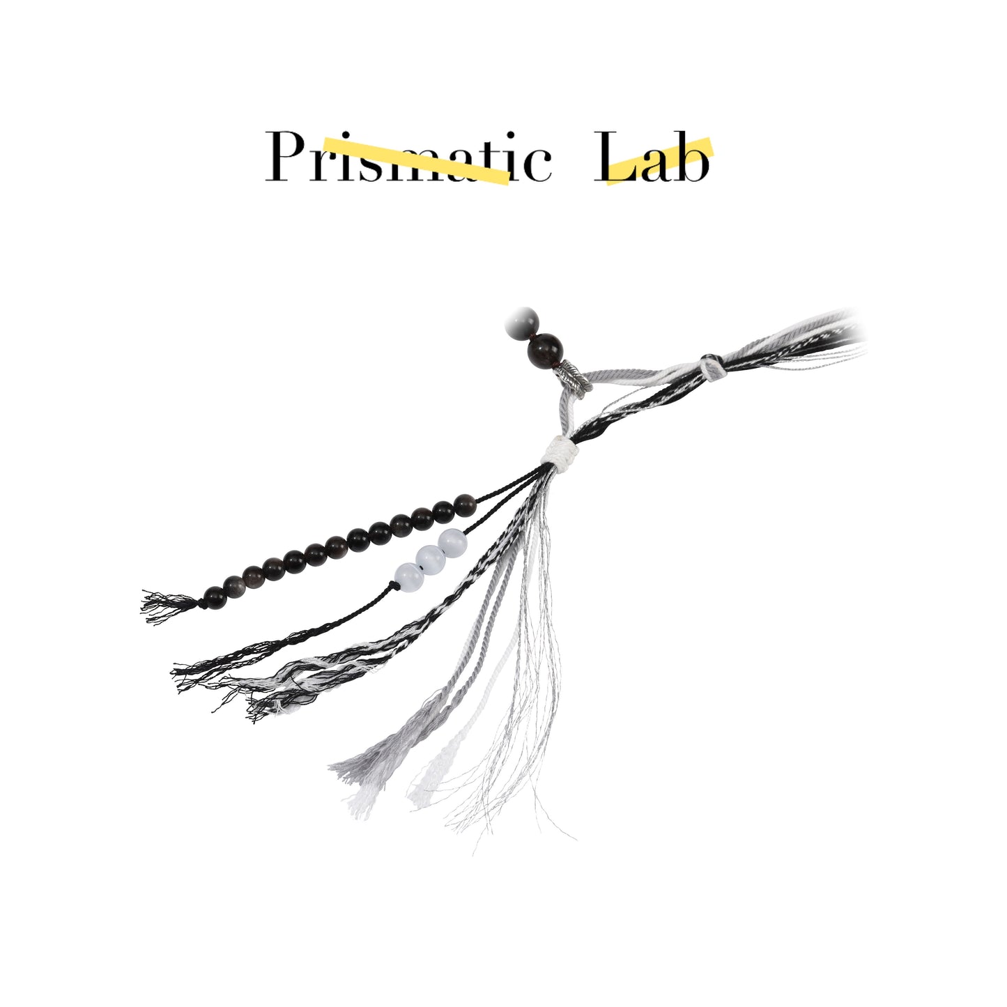 Hand Braided Silver Sheen Obsidian Adjustable Bracelet