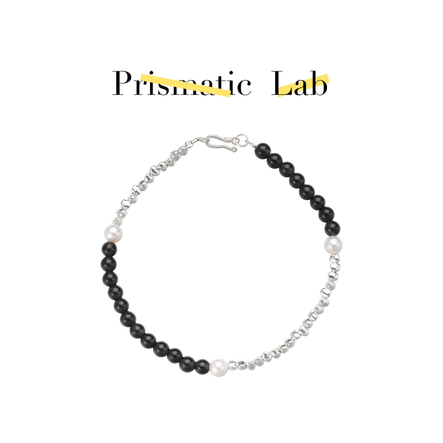 Delicate Obsidian and Pearl Energy Bracelet
