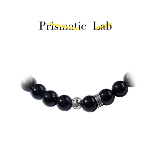 Energy Obsidian Silver-Trimmed Crystal Bracelet