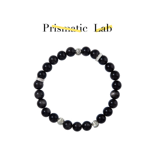 【Fashion Energy】Silver Sheen Obsidian——VOID BLOOM BRACELET