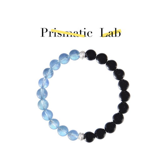 Aquamarine & Obsidian Twin Bracelet