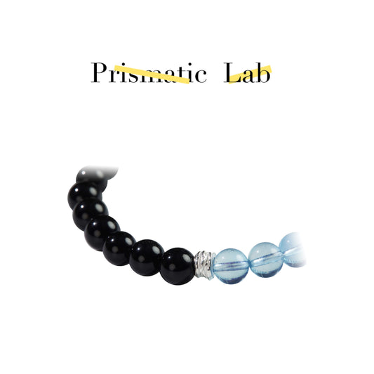 Aquamarine & Obsidian Twin Bracelet