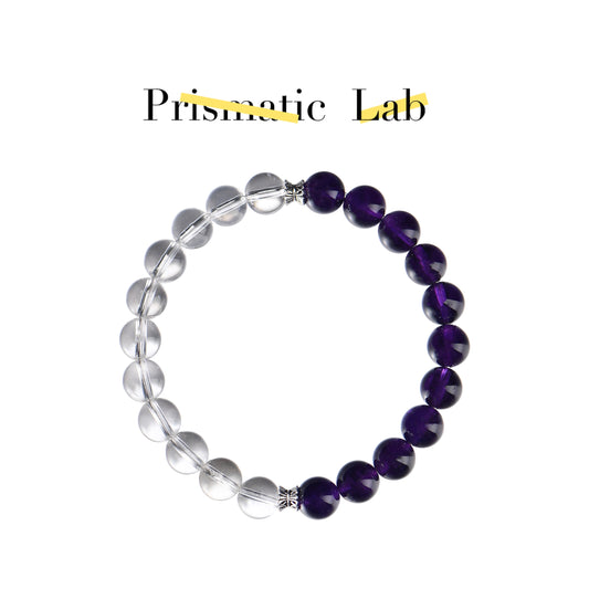 Clear Quartz & Amethyst Twin Bracelet