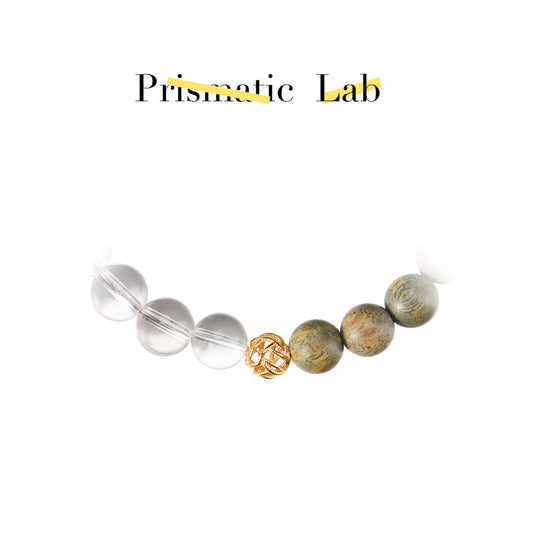 【Healing】Pure Ground Harmony——White Crystal & Sandalwood Bead Bracelet