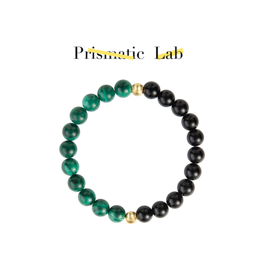 Malachite & Obsidian Twin Bracelet