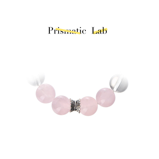 Clear Quartz & Rose Quartz Twin Bracelet