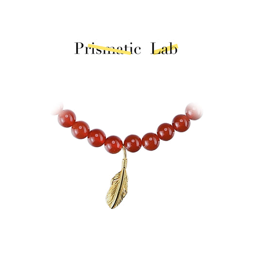Spark ignites the prairie red agate necklace