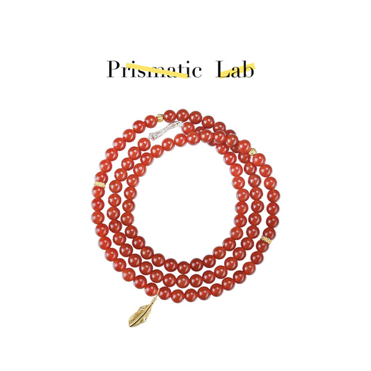 Spark ignites the prairie red agate necklace