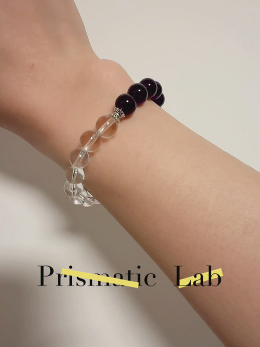 Clear Quartz · Lavender Quartz · Amethyst Triad Bracelet